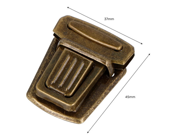 Innspiro Lot de 2 fermoirs Tupi rectangulaires en acier finition or vieil 45x37 mm