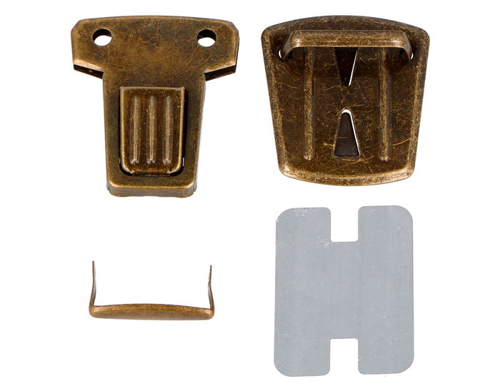 Innspiro Lot de 2 fermoirs Tupi rectangulaires en acier finition or vieil 45x37 mm