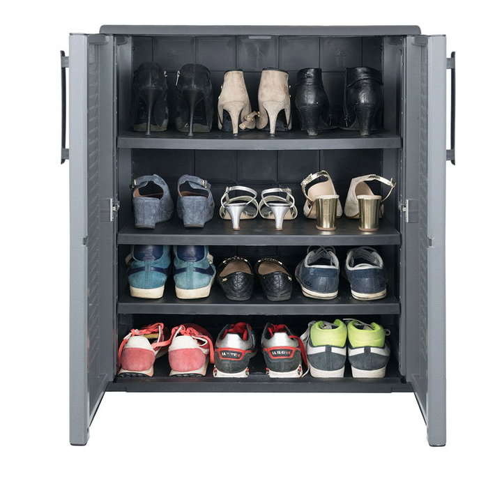 Art Plast Armoire basse pour chaussures en polypropylène gris foncé, 68 x 37 x 84 cm Art Plast Armoire basse pour chaussures en polypropylène gris foncé, 68 x 37 x 84 cm