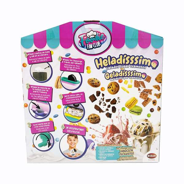 Bizak Jeu Heladississimo pour Personnaliser les Glaces - Inclut Pot, Cuillère et Livre de Recettes - Version Espagnole