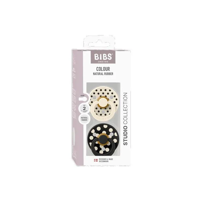 Bibs Sucette BIBS Studio Colour Ronde T2 Ivory Black - Pack de 2 Bibs Sucette BIBS Studio Colour Ronde T2 Ivory Black - Pack de 2