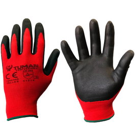 Tuman Gants en Nylon avec Revêtement Nitrile/Mousse Rouge Taille 06