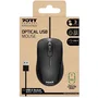 PORT Designs Souris filaire USB-A 1000 DPI Noir - Modèle 900400-PRO - Ergonomique et durable, plus de 30 millions de clics, pour Windows et MacOS