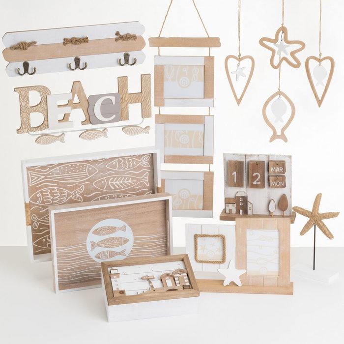 BigBuy Home Cadre photo Blanc Naturel Bois MDF BigBuy Home Cadre photo Blanc Naturel Bois MDF
