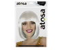 Peluca Perruque Courte Lisse Blanche Avec Frange - 100 g - Pour Déguisement, Cosplay et Halloween