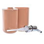 Ensemble de Bain DKD Home Decor Naturel Gris Orange Corail Aluminium Bambou PS Moderne (9 x 7 x 16 cm) (2 Unités) (7 x 7 x 16 cm