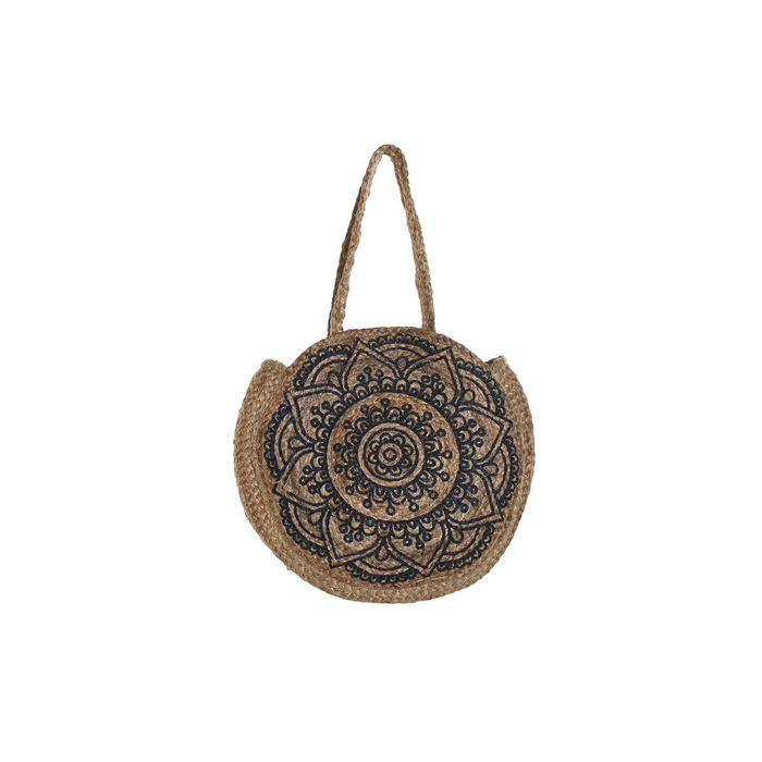 Sac-à-main Femme DKD Home Decor Bleu Noir Naturel 36 x 12 x 36 cm (2 Unités)