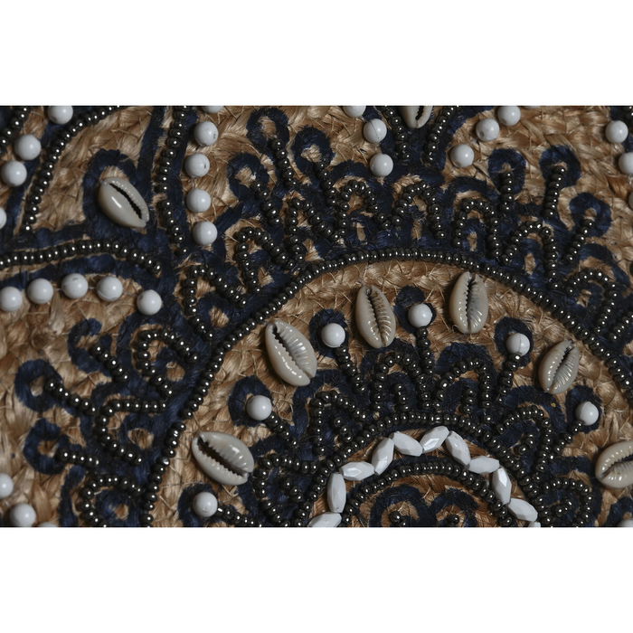 Sac-à-main Femme DKD Home Decor Bleu Noir Naturel 36 x 12 x 36 cm (2 Unités)