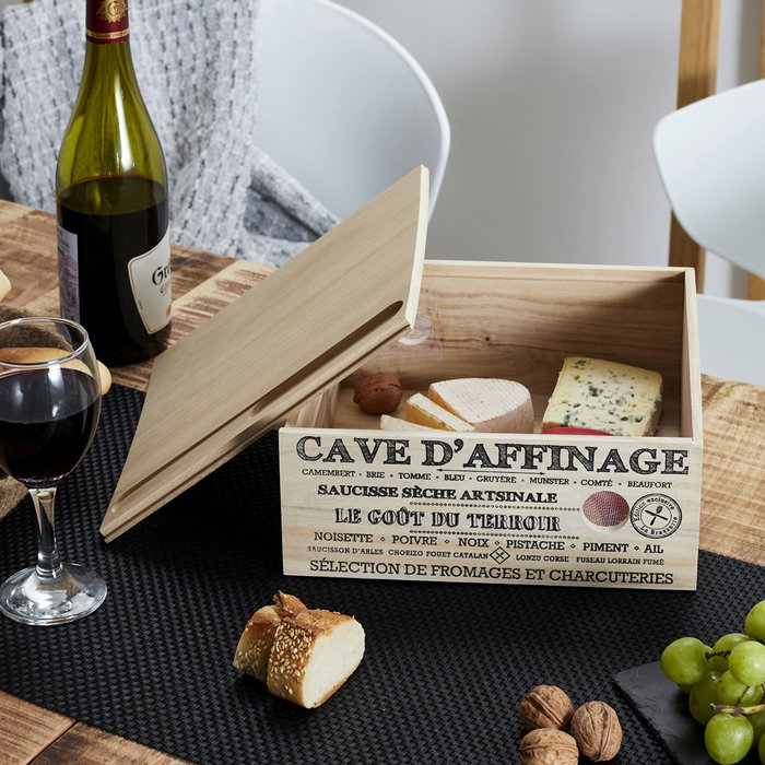 Totally Addict Boîte à fromage en bois avec couteau BISTROT Totally Addict Boîte à fromage en bois avec couteau BISTROT