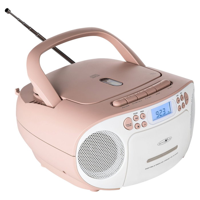 Reflexion RCR2260 Boombox Radio-CD-Kassette Blanc/Rose Reflexion RCR2260 Boombox Radio-CD-Kassette Blanc/Rose