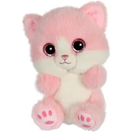 GIPSY TOYS Peluche Chat CUTYDOOS PINKY Rose Poudré 13 cm - Collection CUTYDOOS - Doudou Texturé aux Yeux Pailletés