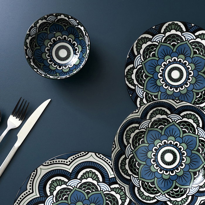 Home Deco Factory Bol Mandala Bleu Mirage 220 ml