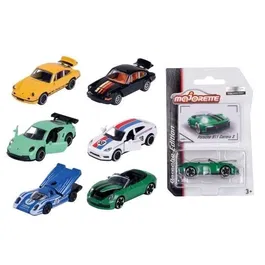 Majorette - Pack de 6 Voitures Miniatures Porsche Premium à l'Échelle 1/64 - Jouet Métallique à Roues Libres - Pour Enfants à Partir de 3 Ans