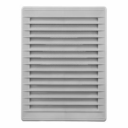 Edm Rejilla de ventilación rectangular empotrable en ABS gris avec moustiquaire 135 x 205 mm