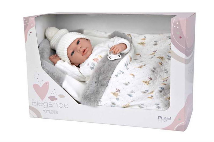 Muñecas Arias Muñeco Elegance Andie, Poupée de Poids avec Saquto 40 cm, Corps Doux, Langue Espagnol Muñecas Arias Muñeco Elegance Andie, Poupée de Poids avec Saquto 40 cm, Corps Doux, Langue Espagnol