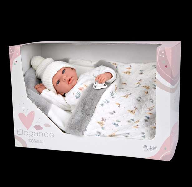 Muñecas Arias Muñeco Elegance Andie, Poupée de Poids avec Saquto 40 cm, Corps Doux, Langue Espagnol Muñecas Arias Muñeco Elegance Andie, Poupée de Poids avec Saquto 40 cm, Corps Doux, Langue Espagnol