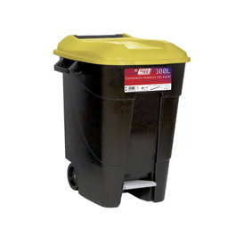 TAYG Conteneur de déchets avec pédale 120 L bleu et jaune