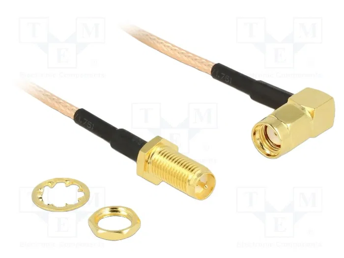 DELOCK Câble Coaxial RG316 0,16m RP-SMA Mâle vers RP-SMA Femelle DELOCK Câble Coaxial RG316 0,16m RP-SMA Mâle vers RP-SMA Femelle