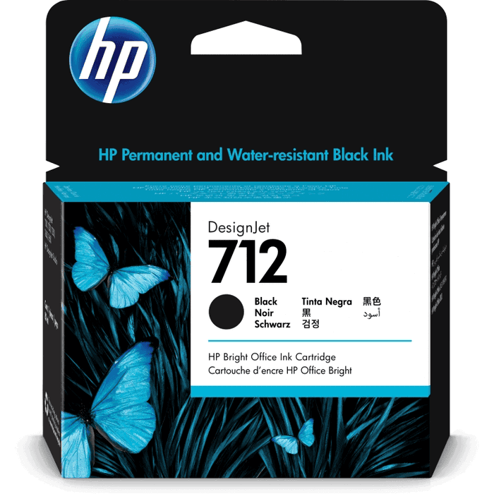 HP Cartouche d'encre 712 / 3ED71A Noire, format XL, compatible HP HP Cartouche d'encre 712 / 3ED71A Noire, format XL, compatible HP