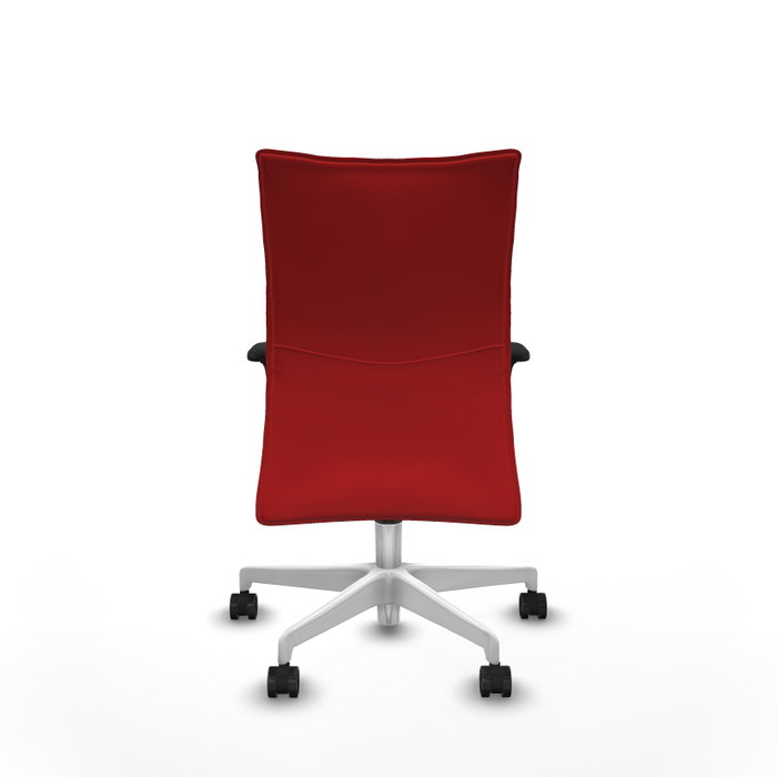Piqueras Y Crespo Silla Albacete confidente, Rouge, Similpiel, Base Blanche