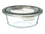 Vivalto Boîte de conservation ronde en verre 14.8 x 5.5 x 13.2 cm gris 400 ml (Set de 24)