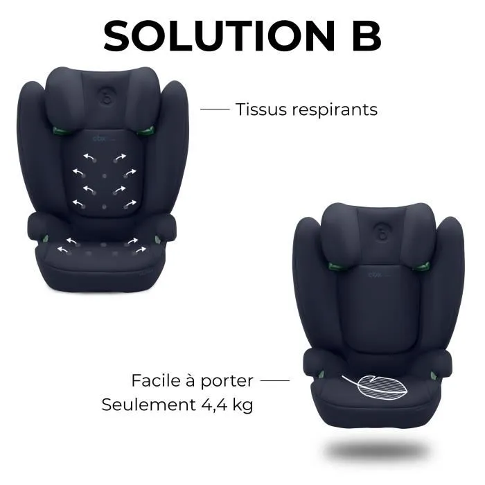 Cbx by Cybex Siège auto Solution B i-Fix Groupe 2/3 (3 à 12 ans, 15 à 50 kg, 100 à 150 cm) - Fixation ISOFIX - Dossier ajustable - Bleu