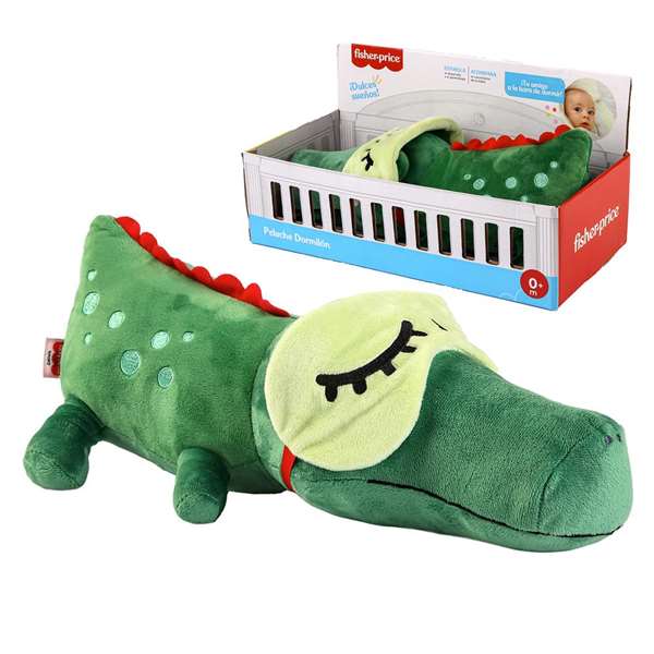 Fisher-Price Jouet Peluche Crocodile Dormilon 30 cm - Peluche Douce Sans Piles - Dès la Naissance