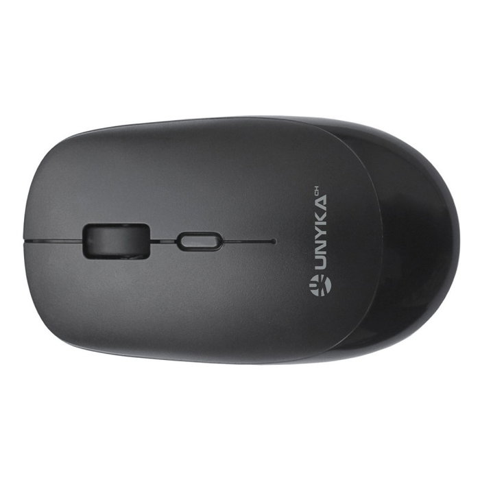 Unykach Mk212 Pro – Kit Clavier + Souris Sans Fil QWERTY Espagnol, 2.4 GHz, Souris Optique 2400 DPI, Bureau, Noir