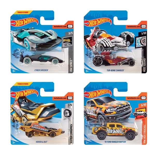 Mattel Hot Wheels - Voiture miniature blister individuelle, échelle 1:64 - Modèle aléatoire parmi 250 variantes - À partir de 3 ans