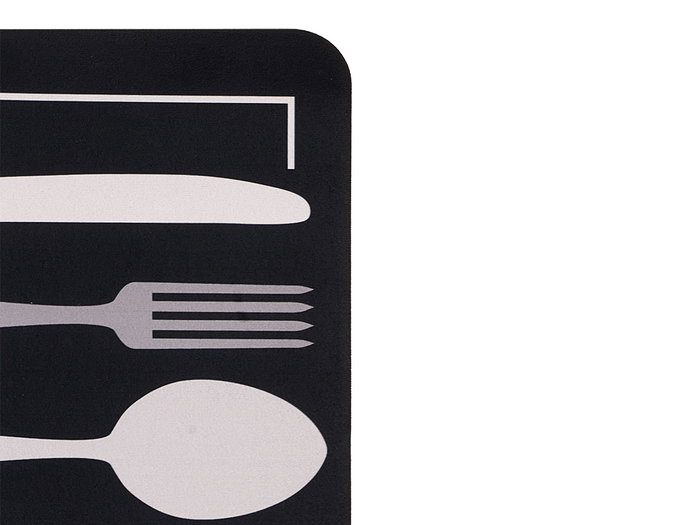 Kinvara Tapis de Cuisine 40x60 cm Antidérapant Plastique Noir et Blanc (Set de 24)
