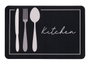 Kinvara Tapis de Cuisine 40x60 cm Antidérapant Plastique Noir et Blanc (Set de 24)