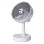Basics Ventilateur de table rechargeable blanc et gris, 3 vitesses