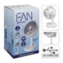 Basics Ventilateur de table rechargeable blanc et gris, 3 vitesses