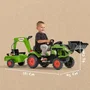 Falk - Tractopelle Claas Arion 410 avec Remorque, Pelle et Excavatrice pour Enfant, Véhicule à Pédales en Plastique Recyclé - Fabriqué en France
