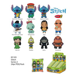 Monogram Int. Présentoir de 24 porte-clés 3D Lilo & Stitch série 2