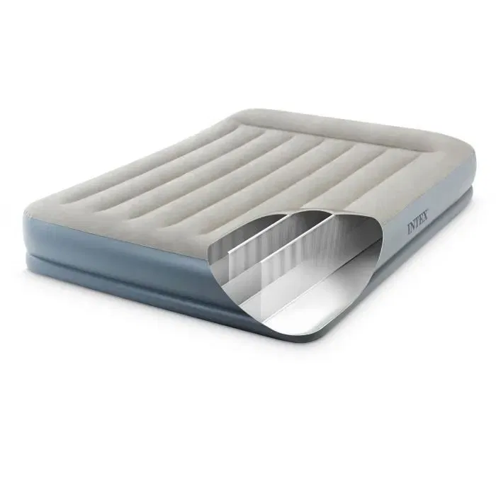 Intex Matelas Gonflable 2 Places 150 x 200 cm avec Oreiller Intégré - Modèle Pillow Rest Mid-Rise