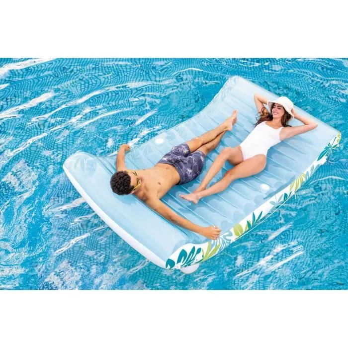 Intex - Lounge Hamac Tropical - Matelas gonflable de piscine avec ombrelle détachable - 224 x 150 x 165 cm - Supporte 200 kg