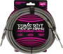 Ernieball Cable d'instrument Jack-Jack SS 5,5 m tressé Silver Fox - Câble guitare