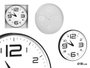 Giftdecor Horloge Ronde 50 cm Grands Chiffres Noir et Argent Plastique et Verre Sertis (Set de 6)