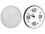 Giftdecor Horloge Ronde 50 cm Grands Chiffres Noir et Argent Plastique et Verre Sertis (Set de 6)