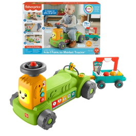 Fisher-Price Ríe Y Aprende Tractor 4 en 1 Hrb83 – Trotteur éducatif pour bébé, langues multiple