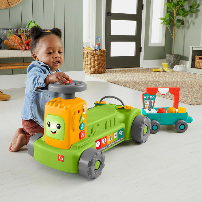Fisher-Price Ride Y Aprende Tractor 4-en-1 HRB83 - Jouet de développement avec marcheur, dès 12 mois Fisher-Price Ride Y Aprende Tractor 4-en-1 HRB83 - Jouet de développement avec marcheur, dès 12 mois