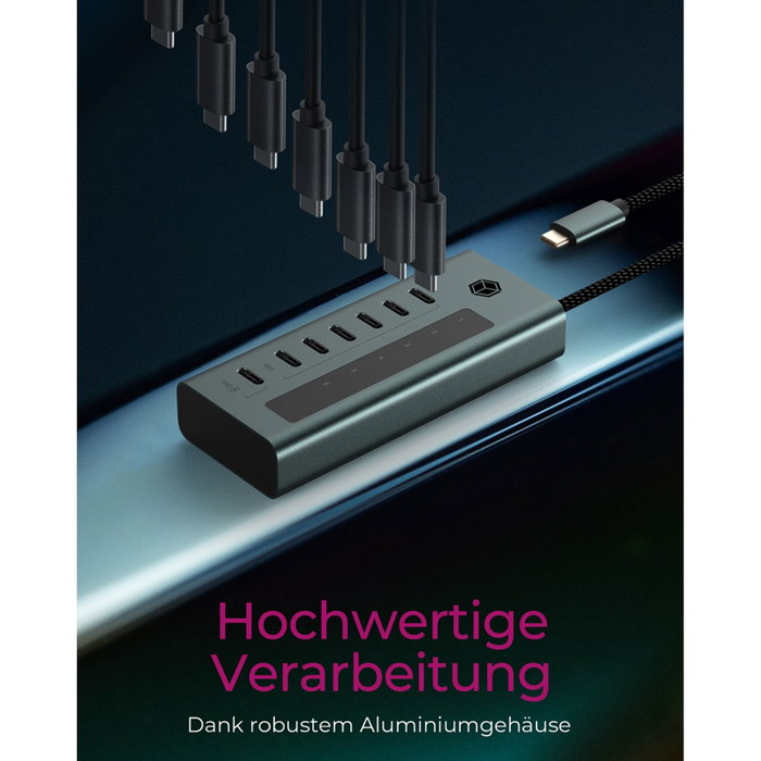 Icy IB-HUB1457-C31 Hub USB 3.2 Gen2 à 7 ports Type-C