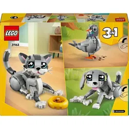 LEGO Creator 31163 Jeu de construction 3-en-1 Le chat joueur avec animaux articulés - 407 pièces, pour enfants à partir de 8 ans