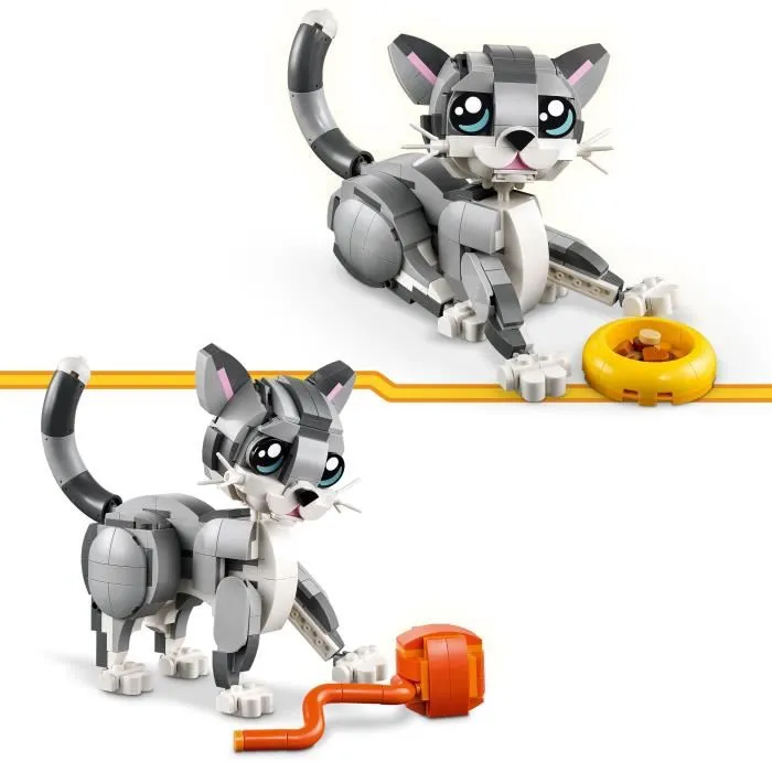 LEGO Creator 31163 Jeu de construction 3-en-1 Le chat joueur avec animaux articulés - 407 pièces, pour enfants à partir de 8 ans