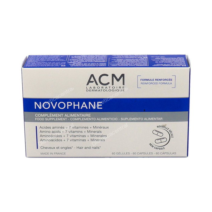 ACM Laboratoires Novophane 60 Capsules Complément Alimentaire Cheveux Peau Ongles ACM Laboratoires Novophane 60 Capsules Complément Alimentaire Cheveux Peau Ongles