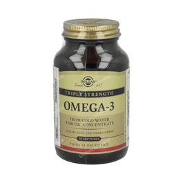 Solgar Omega 3 Triple Concentración 50 Capsules Molles - Complément Alimentaire EPA & DHA