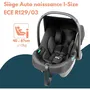 Bambisol TSPSTL Poussette double combinée 3-en-1 pour jumeaux ou enfants rapprochés avec siège auto i-Size, 6 roues, Noir