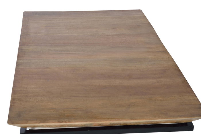GINER Y COLOMER Table basse en bois de manguier et métal 100x60x62 cm, couleur naturelle et noir, design élégant et fonctionnel GINER Y COLOMER Table basse en bois de manguier et métal 100x60x62 cm, couleur naturelle et noir, design élégant et fonctionnel