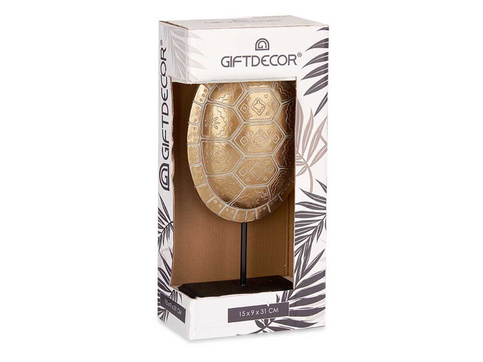 GIFTDECOR Caparazon de tortue avec base or